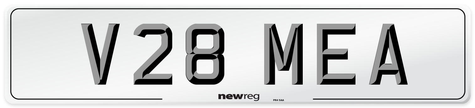 V28 MEA Number Plate from New Reg